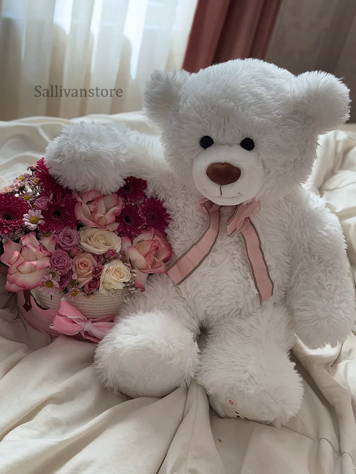 عروسک خرس سفید پرز بلند