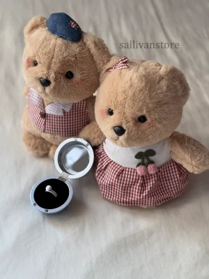 عروسک خرس ست دختروپسر با لباس قرمز