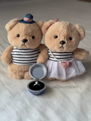 عروسک خرس ست با لباس سفید