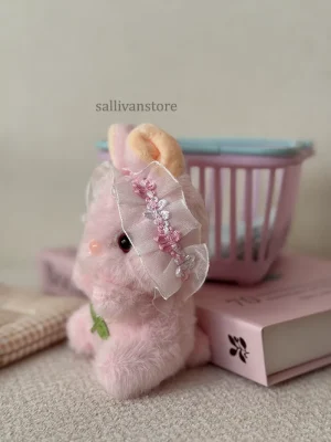 آویز عروسکی خرگوش رنگ صورتی